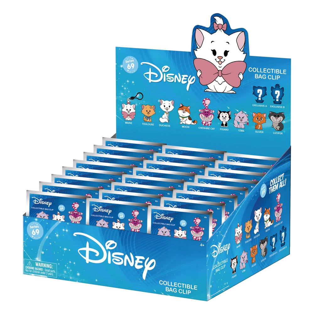 Disney Cats 3D Foam Bag Clips Series 69 Display (24) P051701