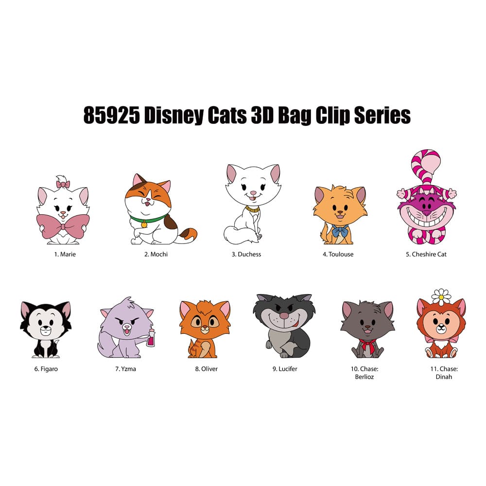 Disney Cats 3D Foam Bag Clips Series 69 Display (24) P051701