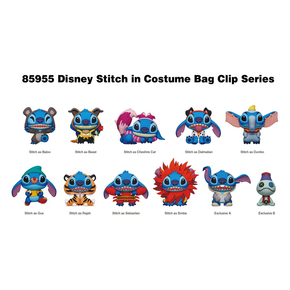 Lilo & Stitch 3D PVC Bag Clips Series 1 Stitch in costume Display (24) P051702