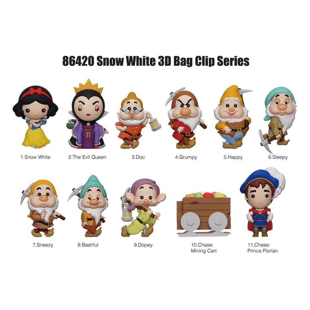 Snow White 3D PVC Bag Clips Classic Series 66 Display (24) P051720