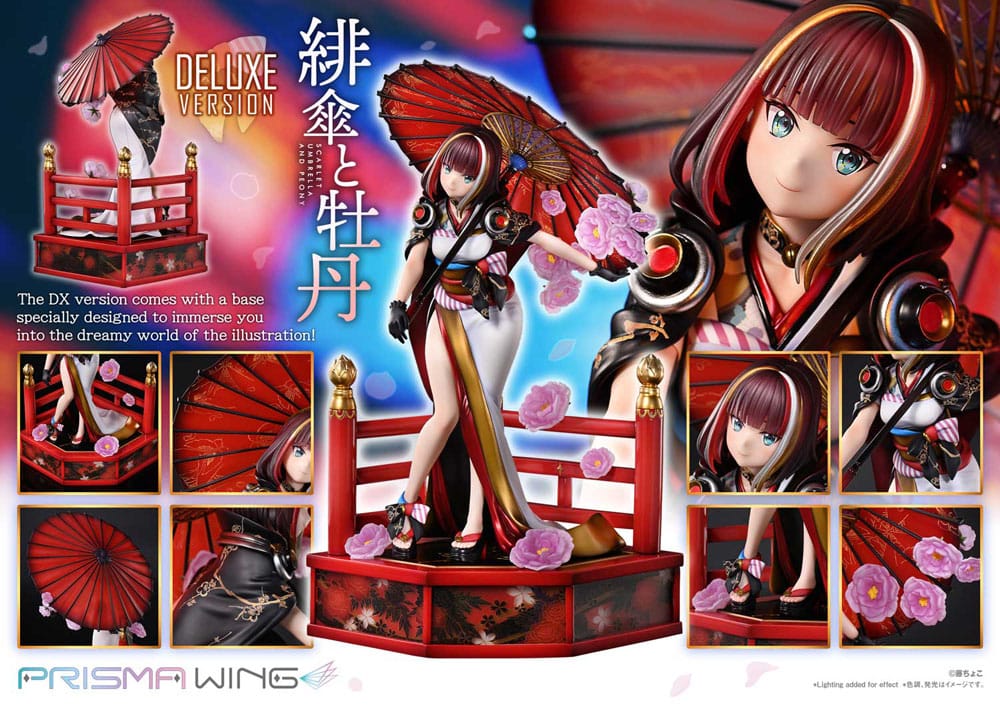 Original Illustration by Fuzichoco Prisma Wing PVC Statue 1/7 Scarlet Umbrella And Peony Deluxe Version 32 cm P054281