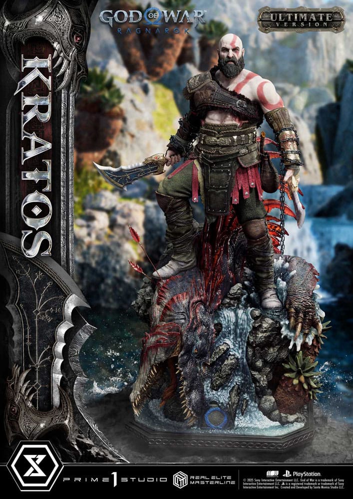 God of War: Ragnarok Real Elite Masterline Series Statue 1/3 Kratos Ultimate Version 95 cm P054354