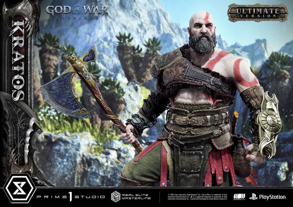 God of War: Ragnarok Real Elite Masterline Series Statue 1/3 Kratos Ultimate Version 95 cm P054354