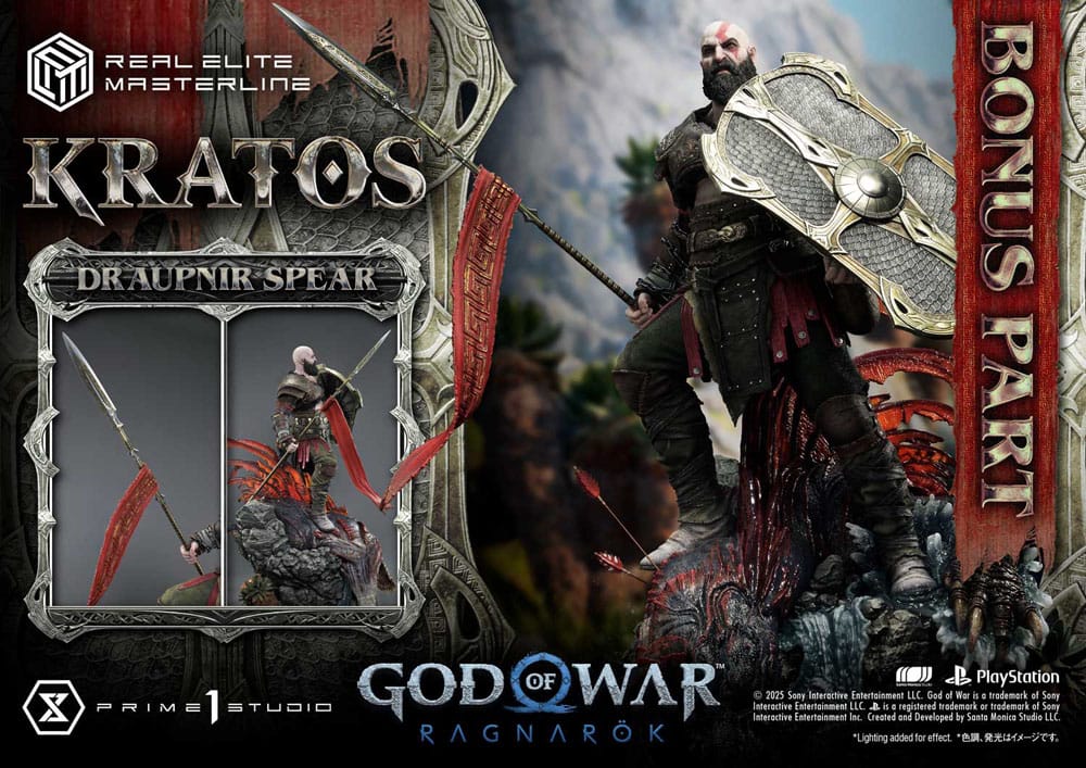 God of War: Ragnarok Real Elite Masterline Series Statue 1/3 Kratos Ultimate Bonus Version 95 cm P054355