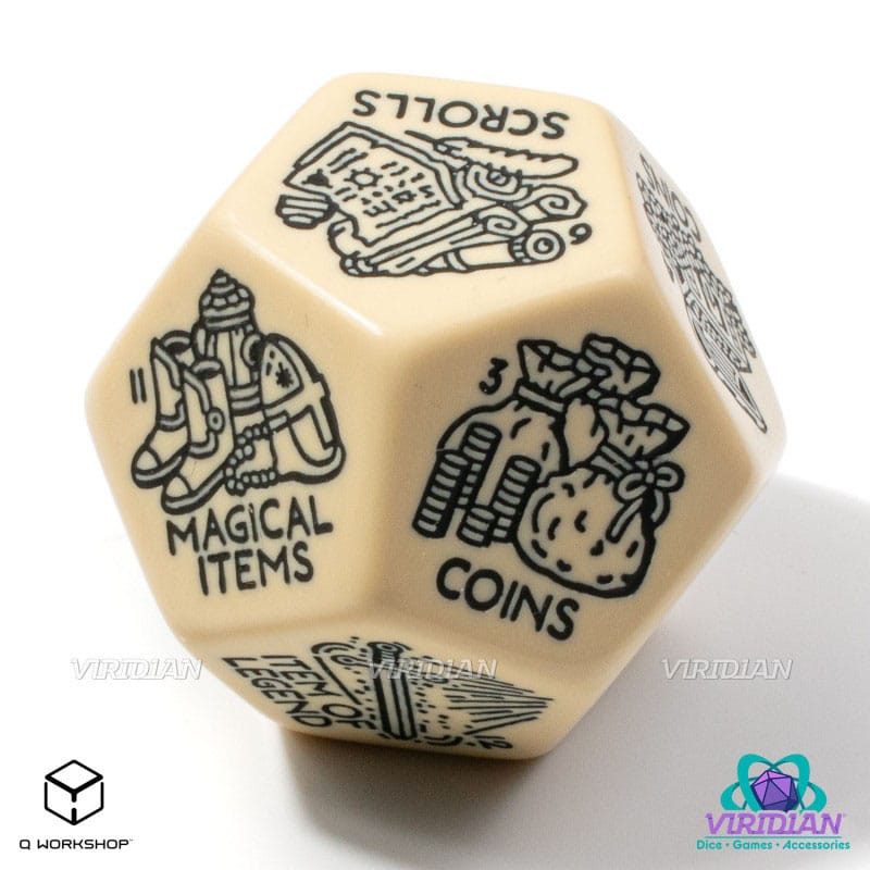 Viridian Jumbo Dice Treasure Generator Die D12 Beige P067681