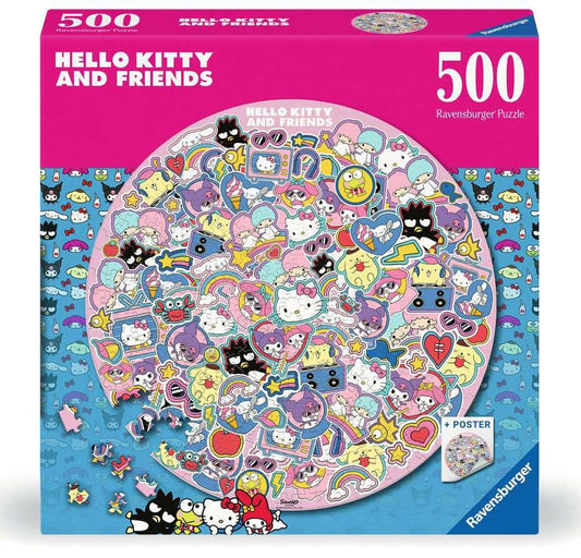 Hello Kitty and Friends Round Jigsaw Puzzle (500 pieces) P056819