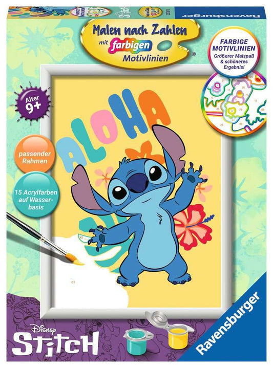 Disney Paint by Numbers Painting Set Aloha Stitch 18 x 24 cm *German Edition* P056918