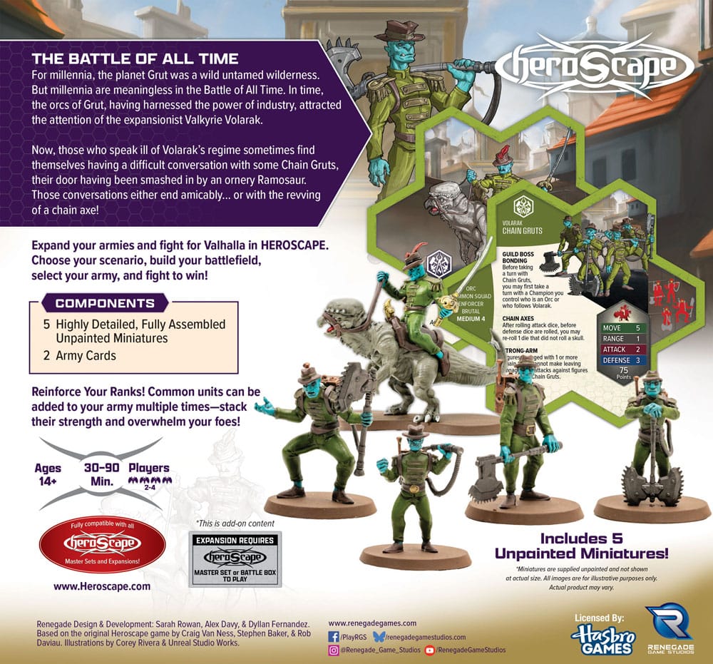Heroscape Army Expansion Age of Annihilation Chain Gruts & Ramosaur Rider (Common) *English Version* P065315