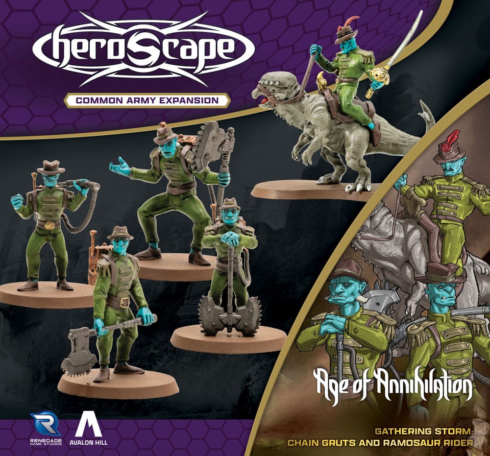 Heroscape Army Expansion Age of Annihilation Chain Gruts & Ramosaur Rider (Common) *English Version* P065315