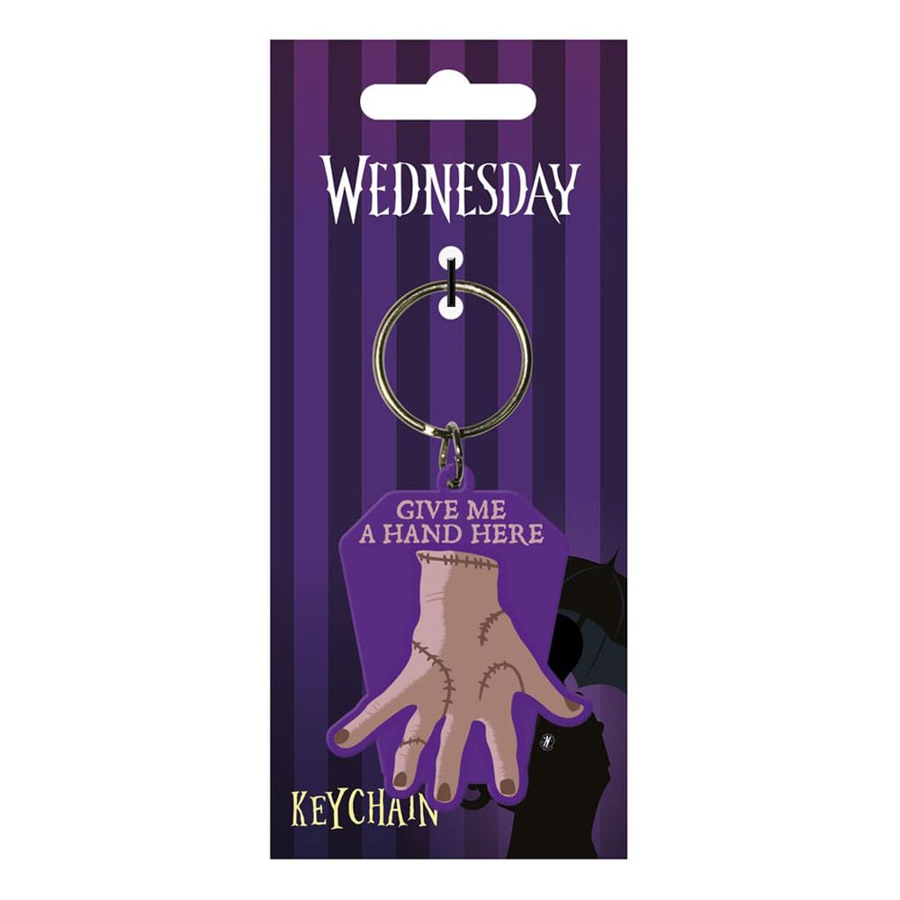 Wednesday Rubber Keychain Give Me A Hand P057230