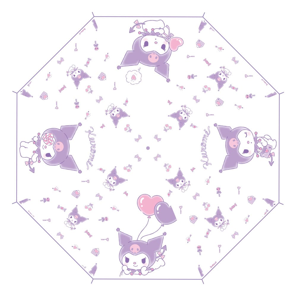 Sanrio Cane Umbrella Kuromi Kawaii Transparent P064875