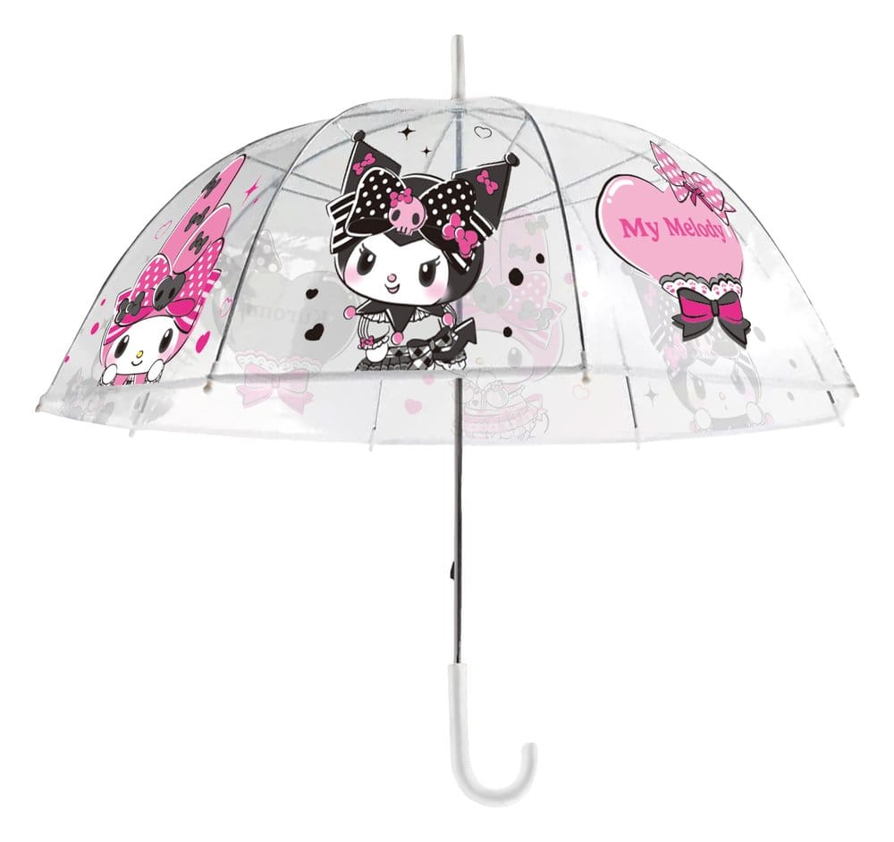 Sanrio Pink Black Party Series Umbrella Kuromi & My Melody Transparent P074056