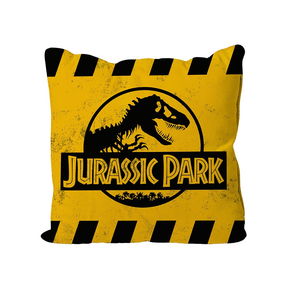 Jurassic Park Cushion Caution Yellow Logo 40 x 40 cm P058076