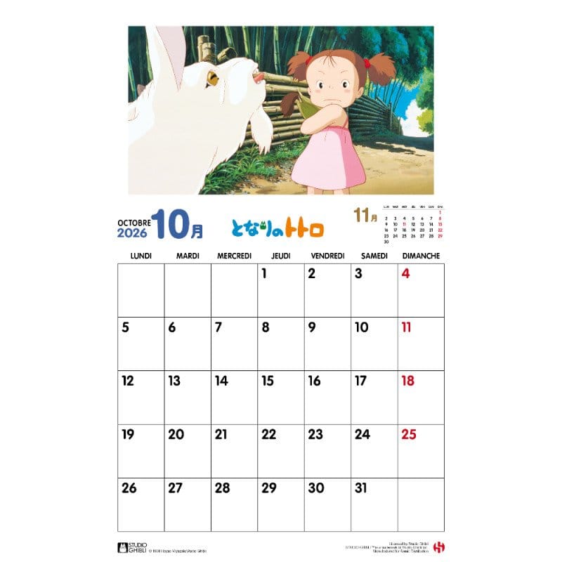 My Neighbor Totoro Calendar 2026 *French Version* P070991