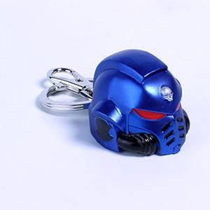 Warhammer 40K Metal Keychain Space Marine Primaris Helmet Ultramarine P059083