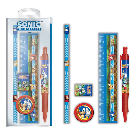 Sonic The Hedgehog 5-Piece Stationery Set Golden Rings P059545