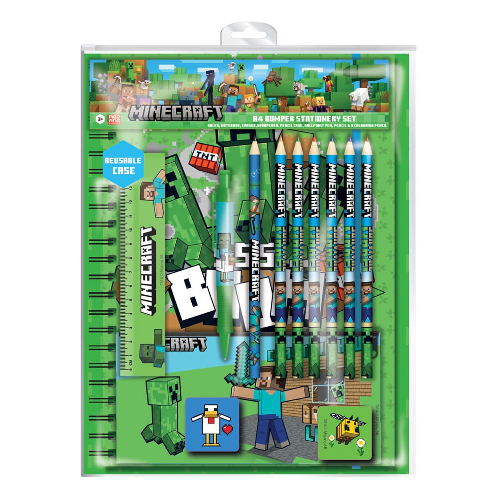 Minecraft 12-Piece Stationery Set A4 Bumper P059554