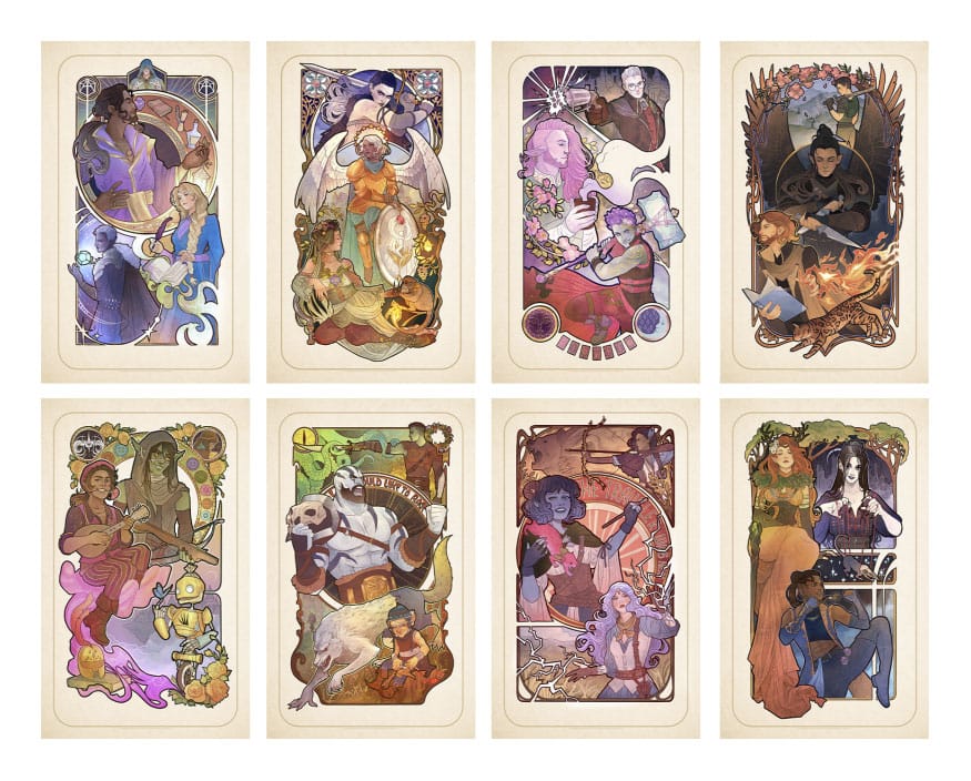Critical Role Art Print 10th Anniversary Art Nouveau Illustrations 46 x 28 cm - unframed (Set of 8) P065541