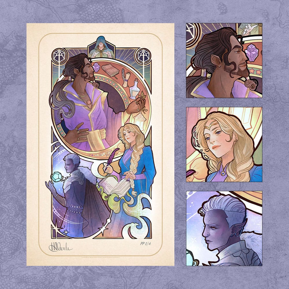 Critical Role Art Print 10th Anniversary Art Nouveau Illustrations 46 x 28 cm - unframed (Set of 8) P065541