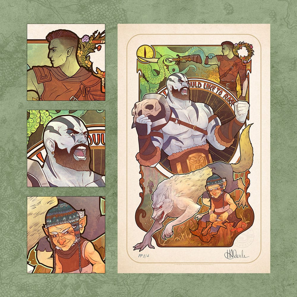 Critical Role Art Print 10th Anniversary Art Nouveau Illustrations 46 x 28 cm - unframed (Set of 8) P065541