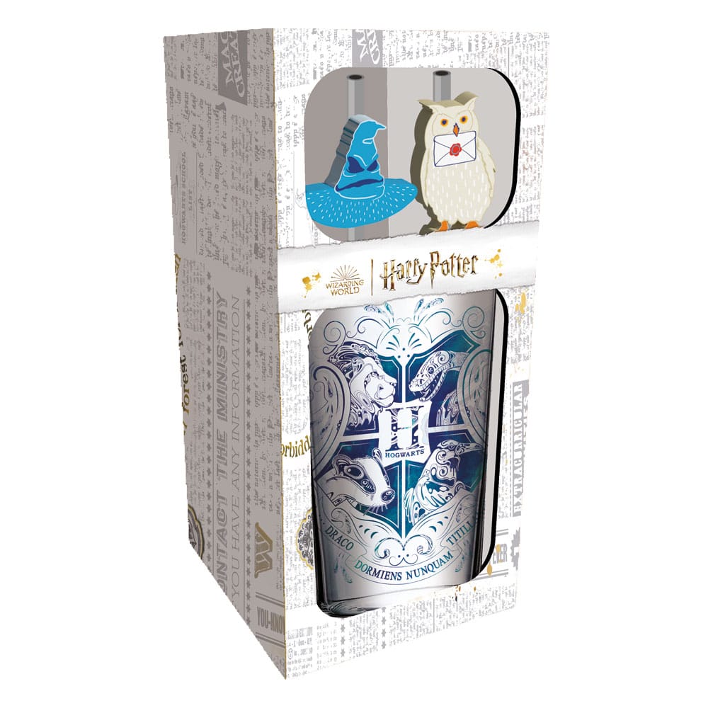 Harry Potter Glass Tumbler with Straws Hogwarts 485 ml P059878