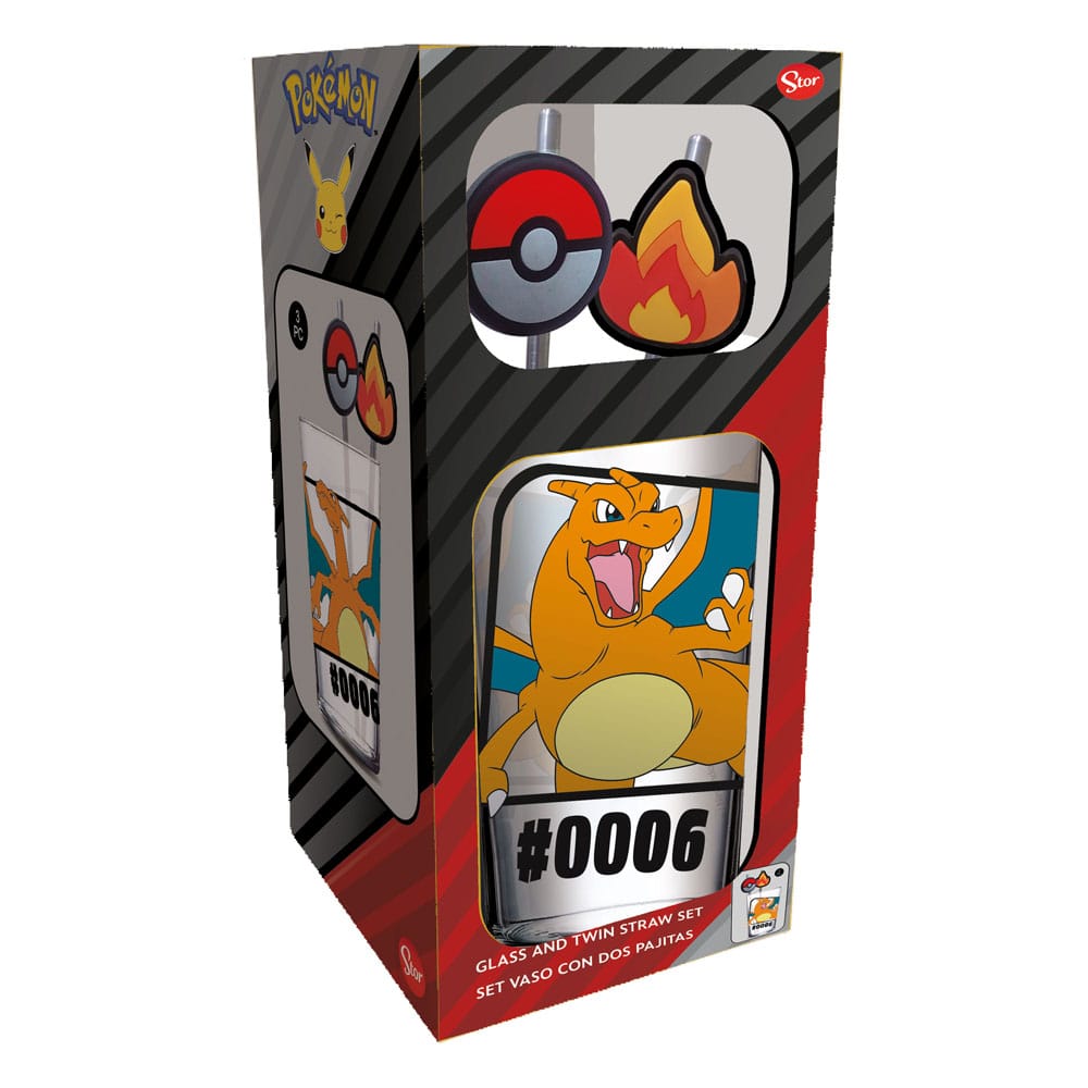Pokemon Glass Tumbler with Straws Charizard 480 ml P069631