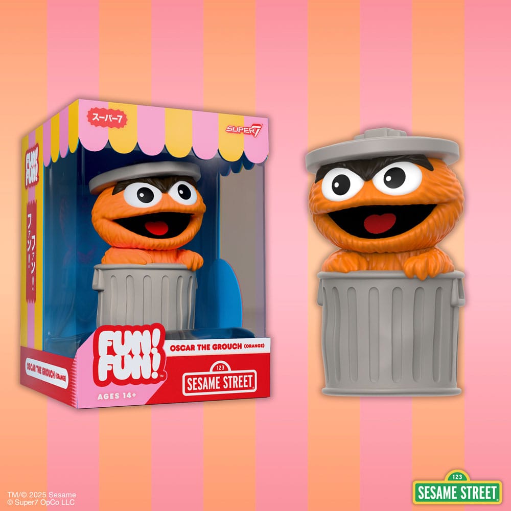 Sesame Street FUN! FUN! Vinyl Action Figure Oscar the Grouch (Orange) 13 cm P068801