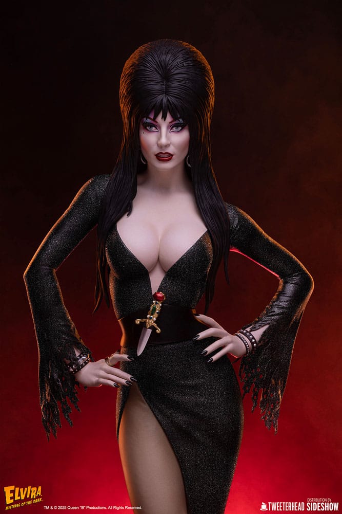 Elvira: Mistress of the Dark Maquette 1/4 Elvira (Black Glitter Dress) 48 cm P061603
