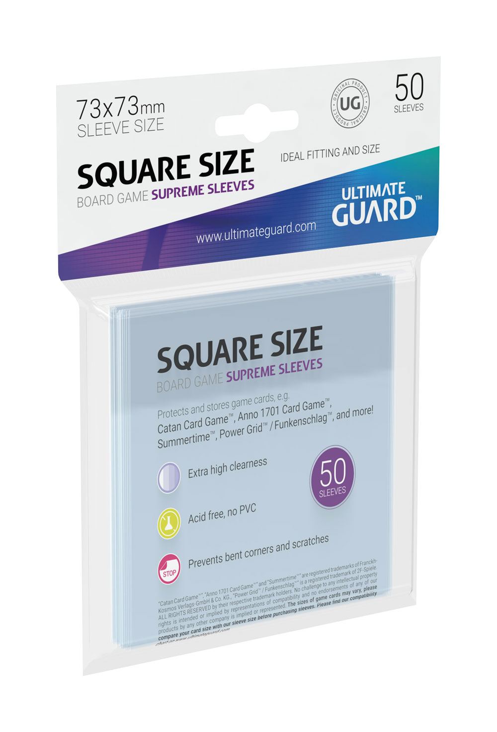 Ultimate Guard Supreme Sleeves for Board Game Cards Square (50) P061711