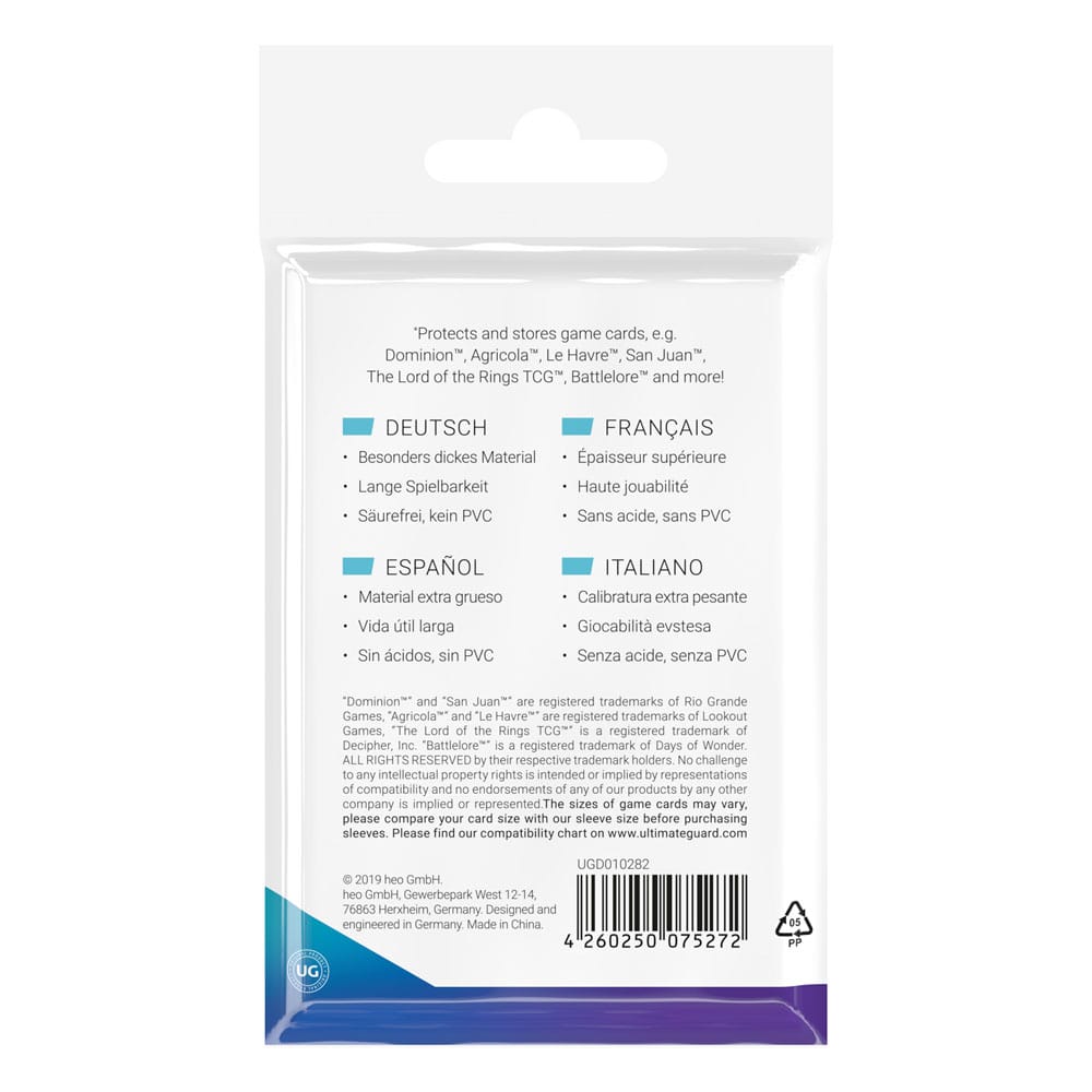 Ultimate Guard Board Game Sleeves (50) - Standard European P061751