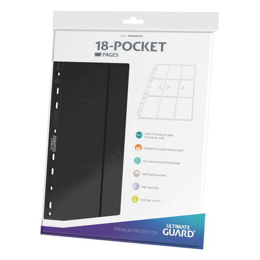Ultimate Guard 18-Pocket Pages Side-Loading (10) - Black P061783