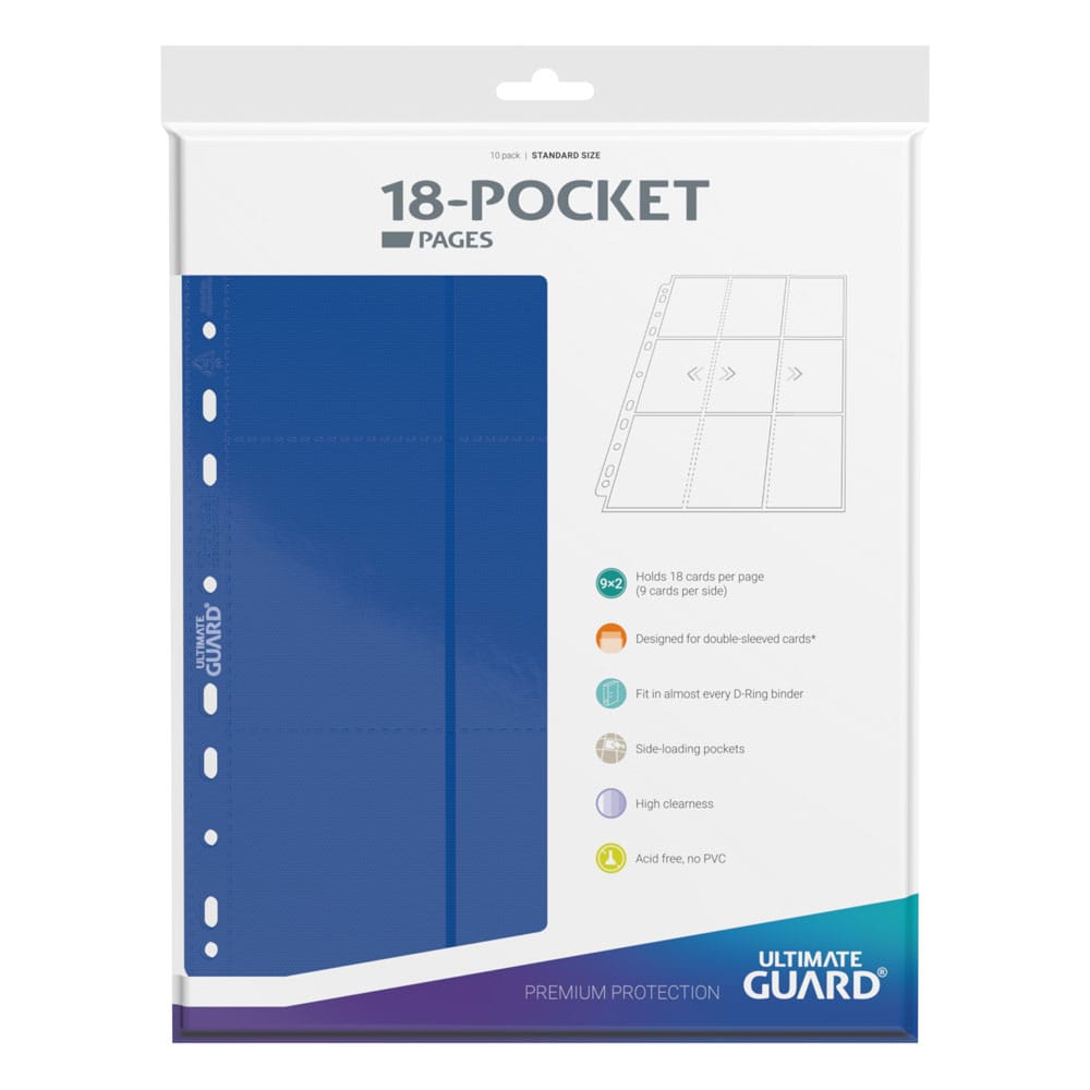 Ultimate Guard 18-Pocket Pages Side-Loading (10) - Blue P061785