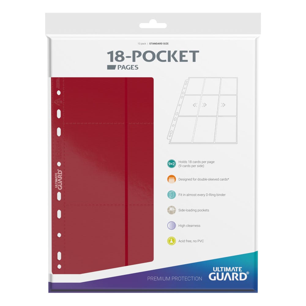 Ultimate Guard 18-Pocket Pages Side-Loading (10) - Red P061786