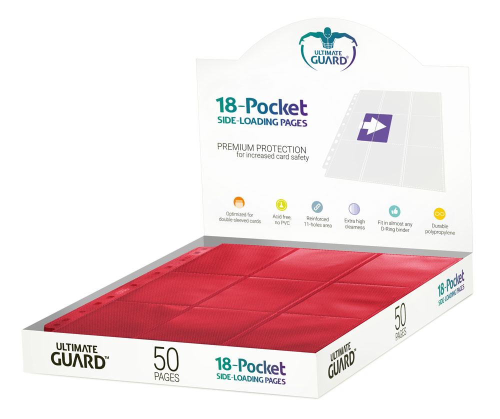 Ultimate Guard 18-Pocket Pages Side-Loading (50) - Red P061821