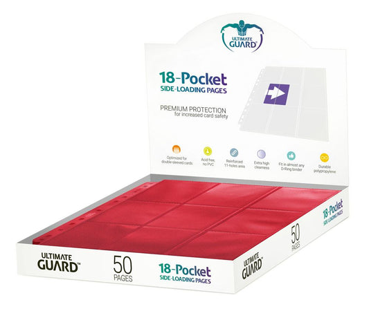 Ultimate Guard 18-Pocket Pages Side-Loading (50) - Red P061821