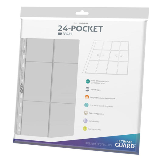 Ultimate Guard 24-Pocket QuadRow Pages Side-Loading (10) - Transparent P062041