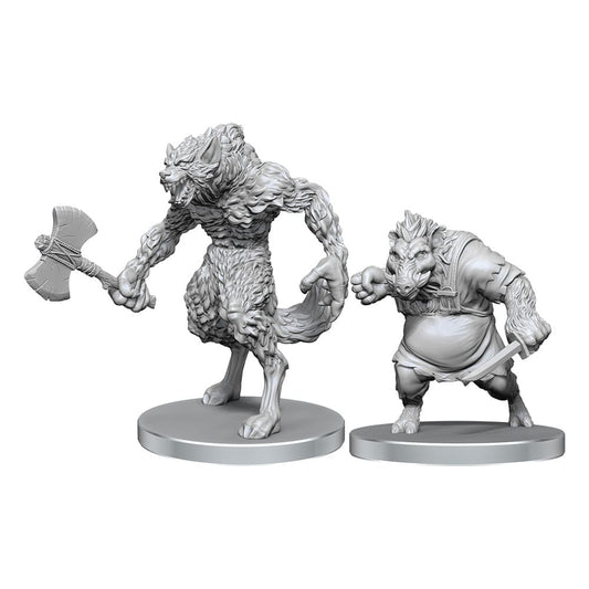 Pathfinder Deep Cuts Unpainted Miniatures Werewolf & Wereboar P063247