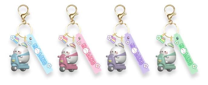 Molang Scooter Series Keychain with Hand Strap Display (12) P065744