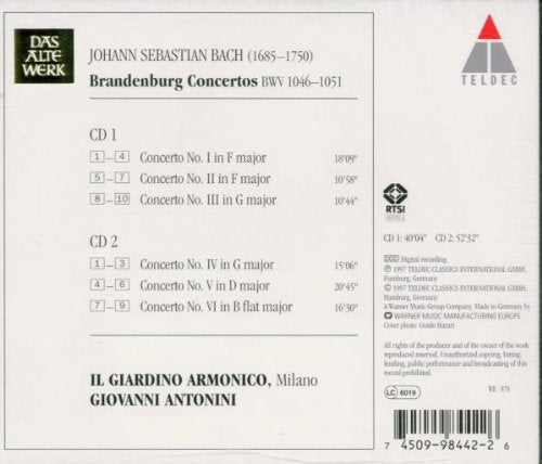 EBOND Bach - Brandenburg Concertos Nos. 1 - 6 CD CD005031