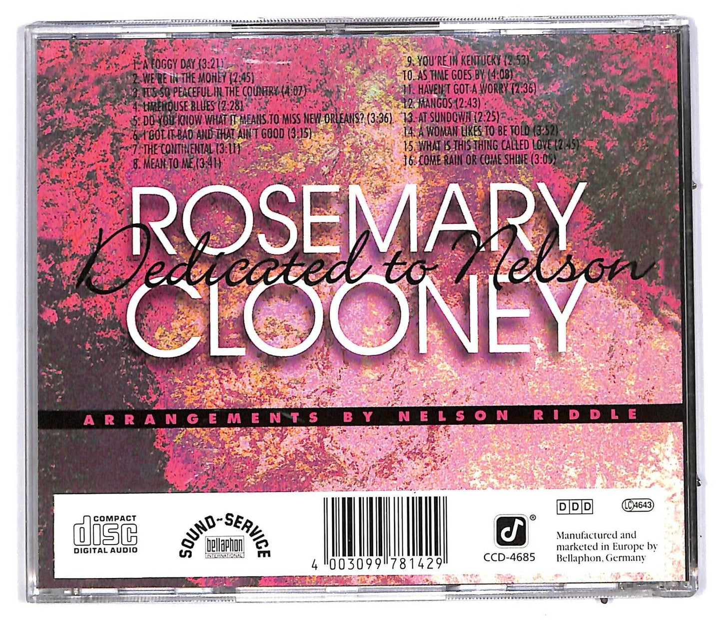 EBOND Rosemary Clooney - Dedicated To Nelson CD CD031124