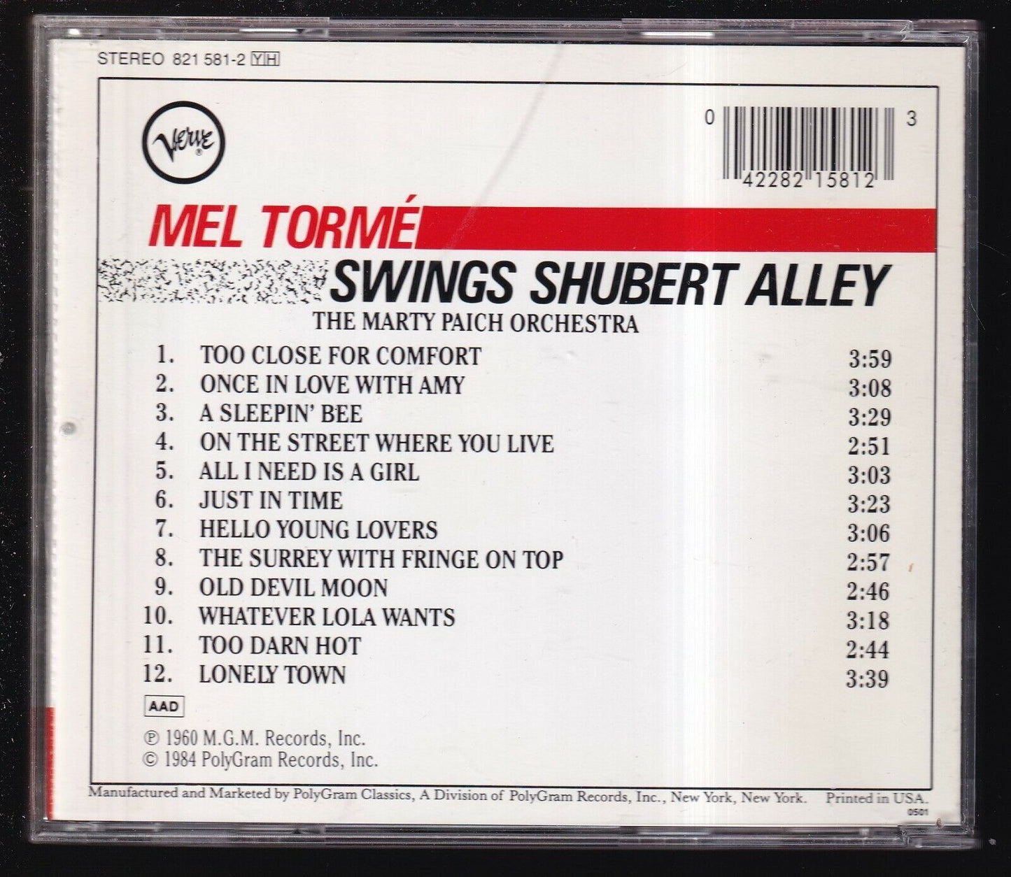 EBOND Mel Torme, The Marty Paich Orchestra - Swings Shuber Alley CD CD030913