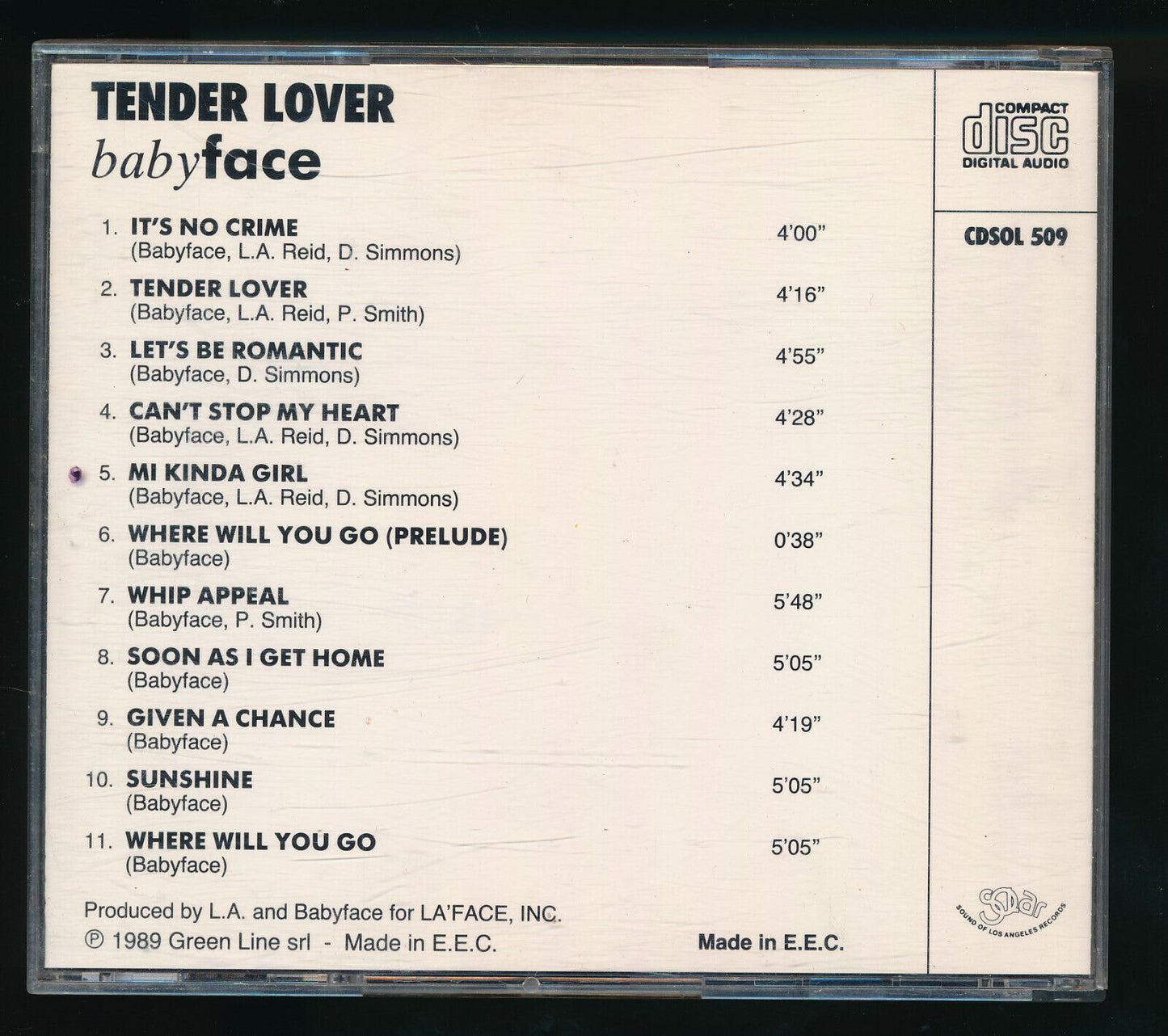 EBOND Babyface - Tender Lover CD CD029711