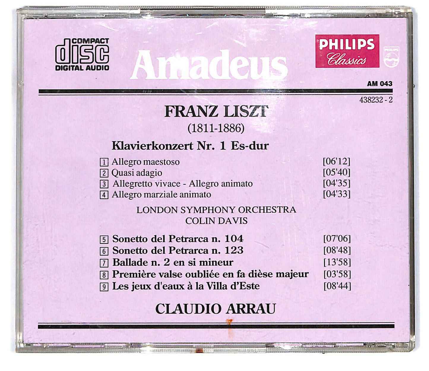 EBOND Franz Liszt / Claudio Arrau - Concerto Per Pianoforte N.1 CD CD031605