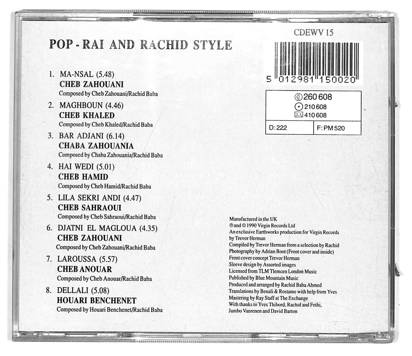 EBOND Various - Pop - Rai And Rachid Style CD CD031314