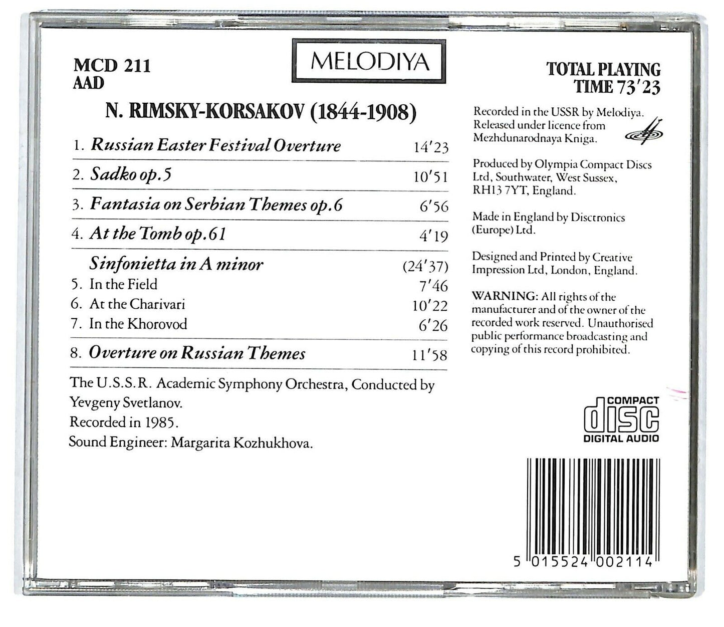 EBOND U.s.s.r. Academic Symphony Orchestra - The Orchestral Works CD CD033302