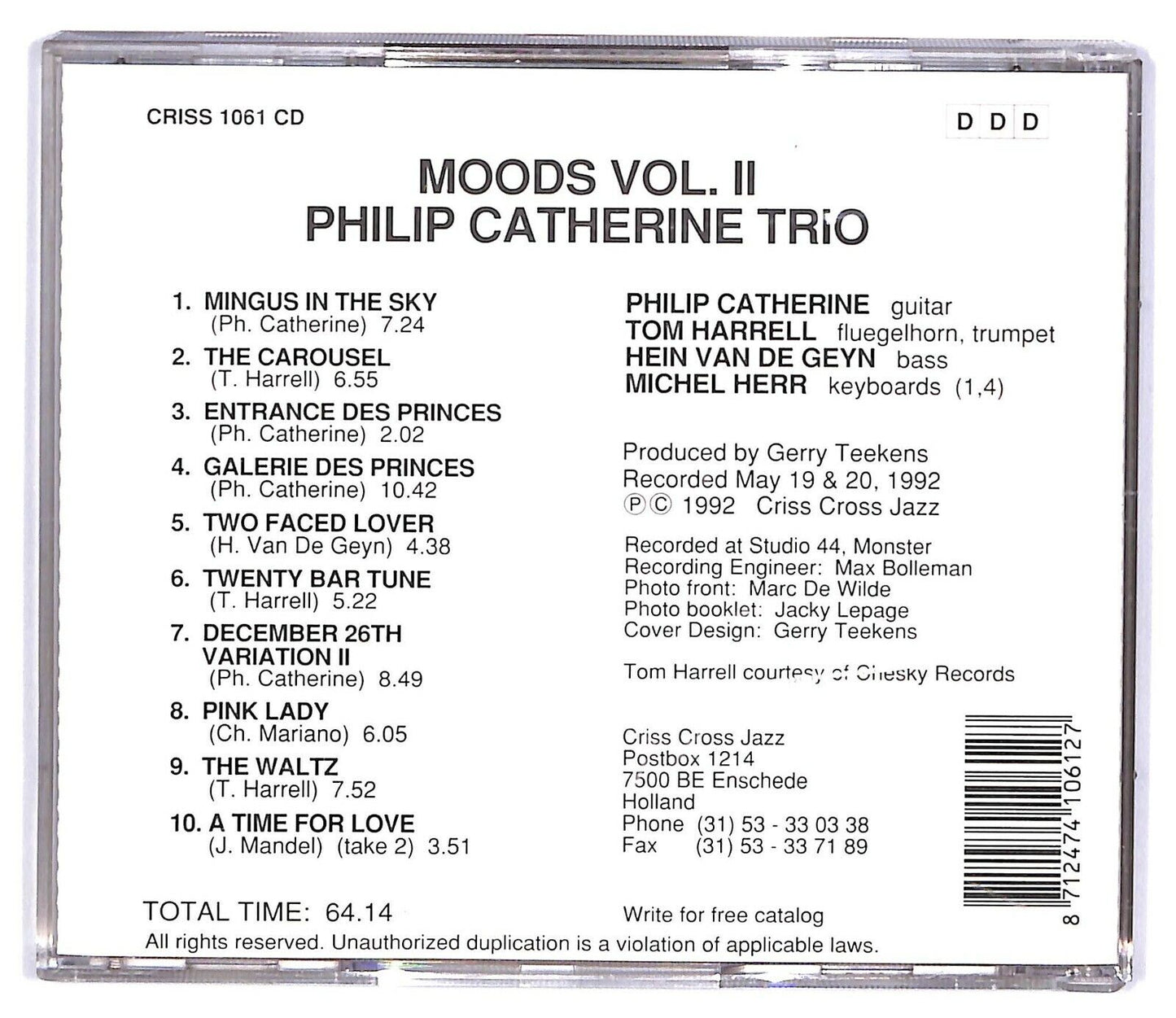 EBOND Philip Catherine Trio - Moods Volume Ii CD CD032815