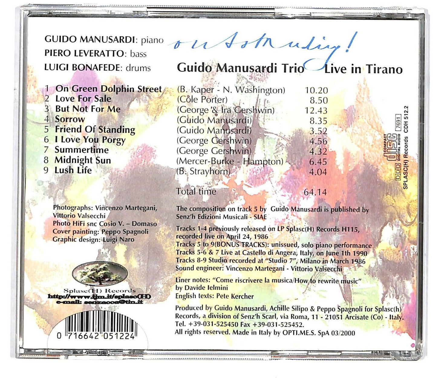 EBOND Guido Manusardi - Outstanding CD CD033401