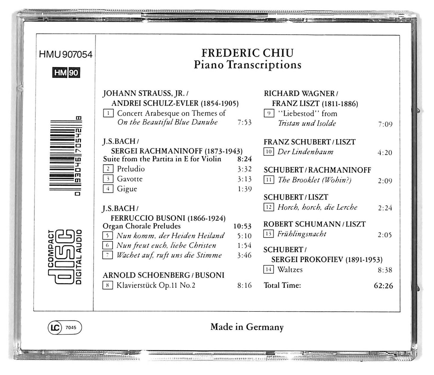 EBOND Frederic Chiu - Piano Transcriptions CD CD031352