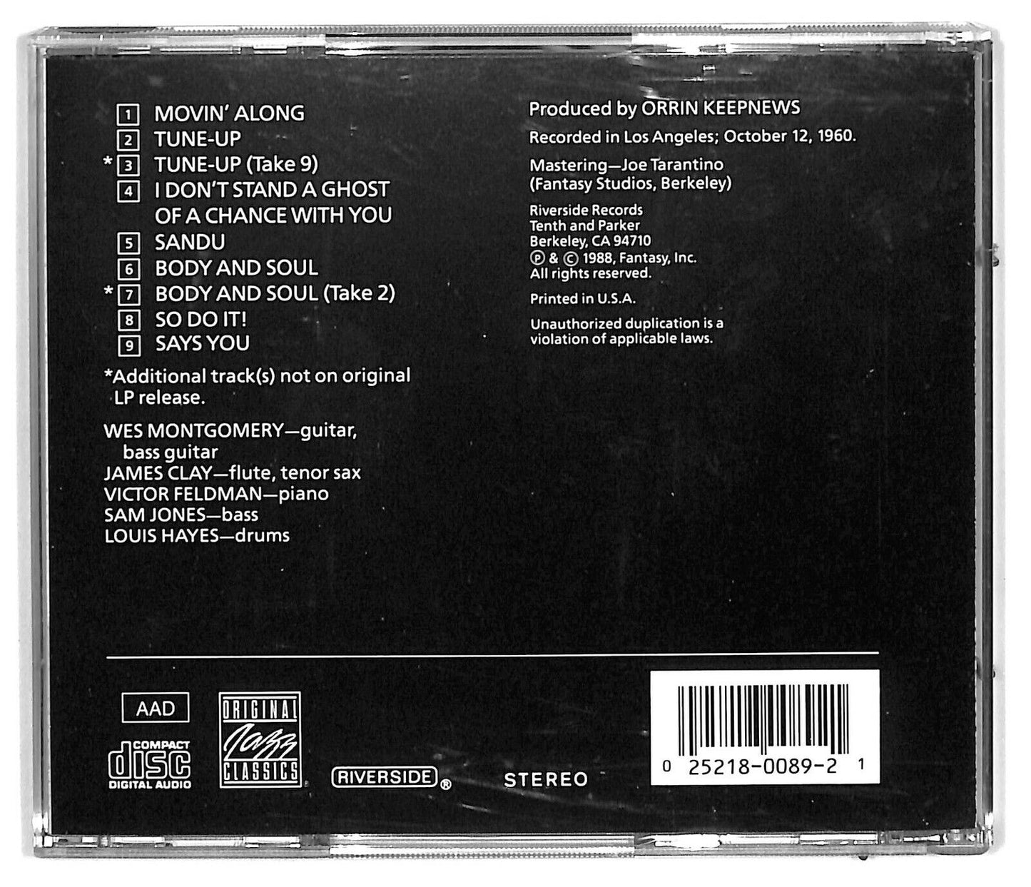 EBOND Wes Montgomery - Movin' Along CD CD031558