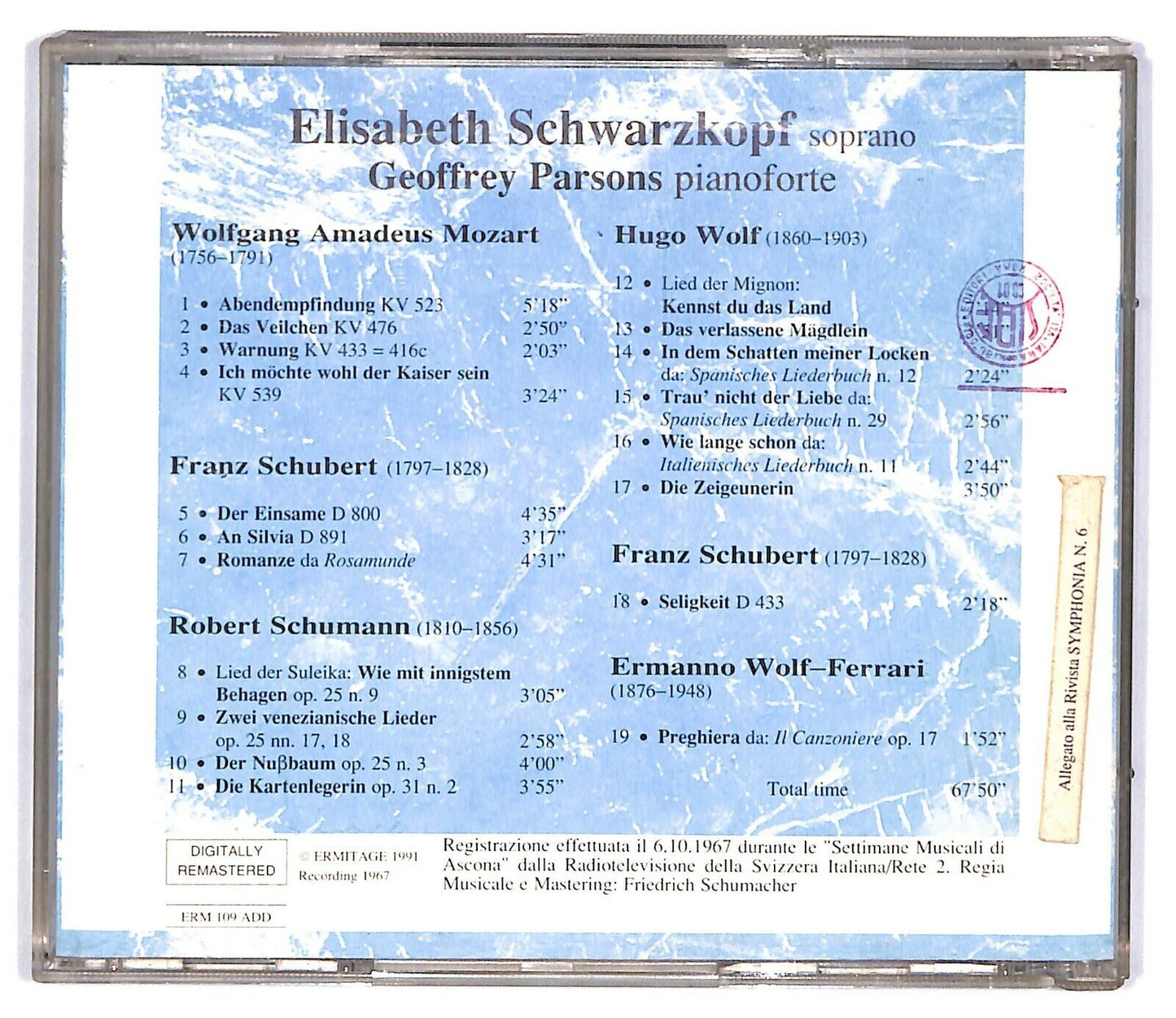 EBOND Elisabeth Schwarzkopf, Geoffrey Parsons - Liederabend CD CD033023